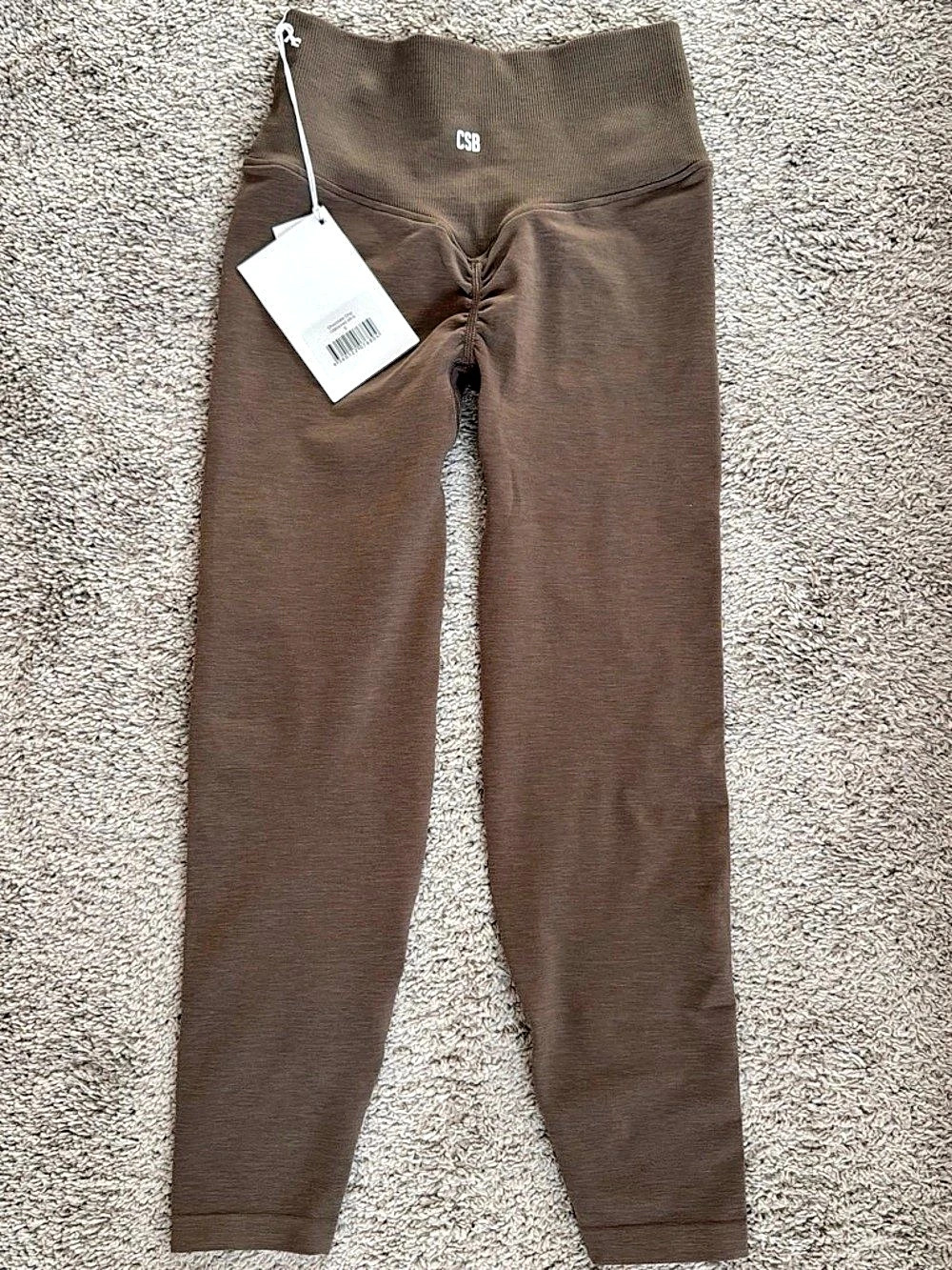 BRAND NEW!! CSB Chocolate Chip Ruched Brown Leggings NWT